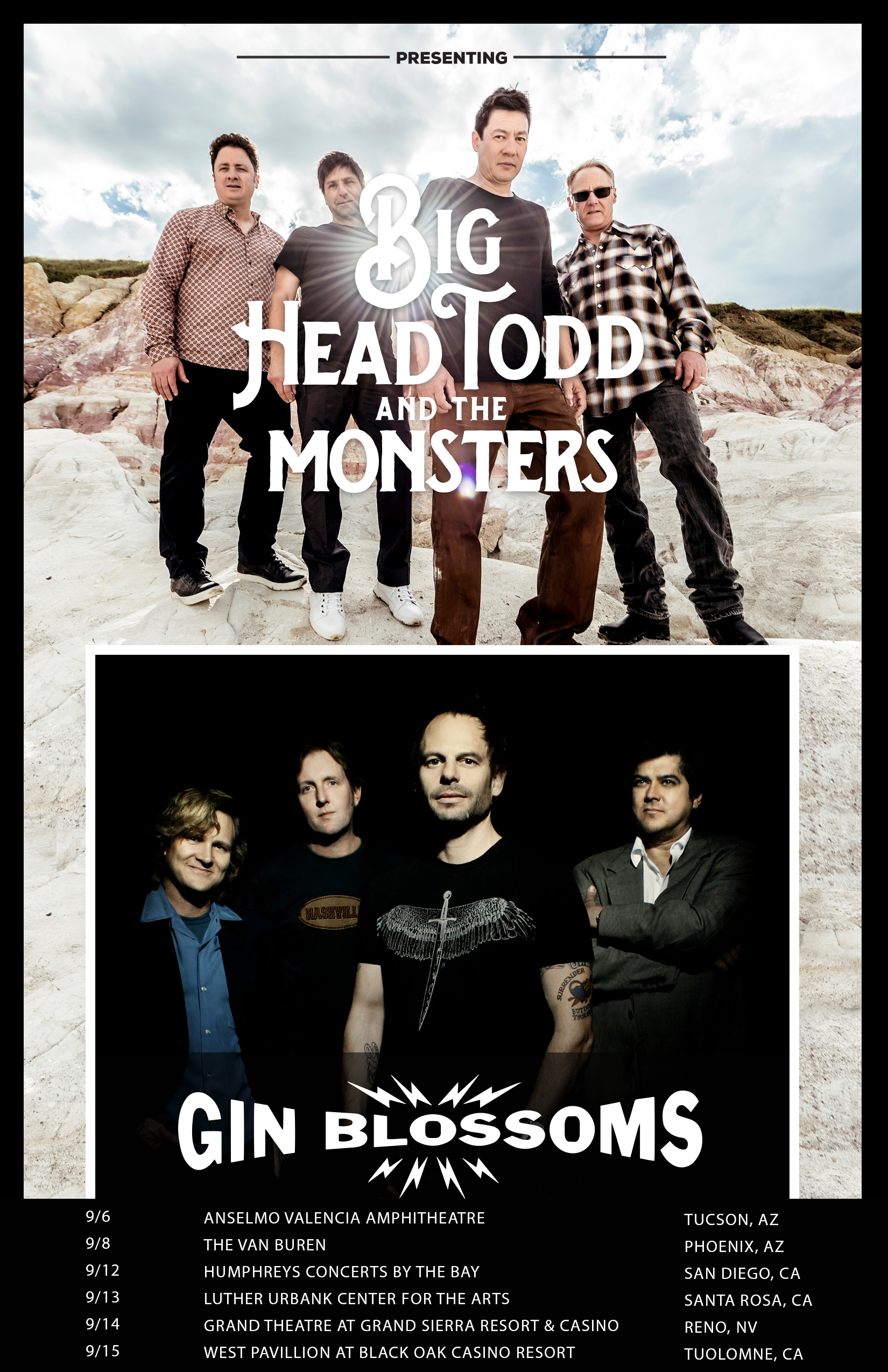 Big Head Todd and the Gin Blossoms headed to Tucson, AZ on 9/6 at AVA Amphitheatre! 